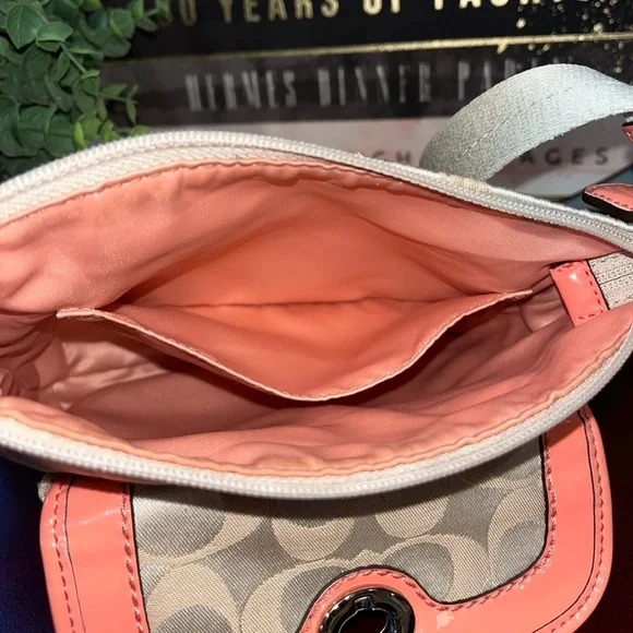 Coach Beige and Coral Crossbody Bag - Picture 7 of 8